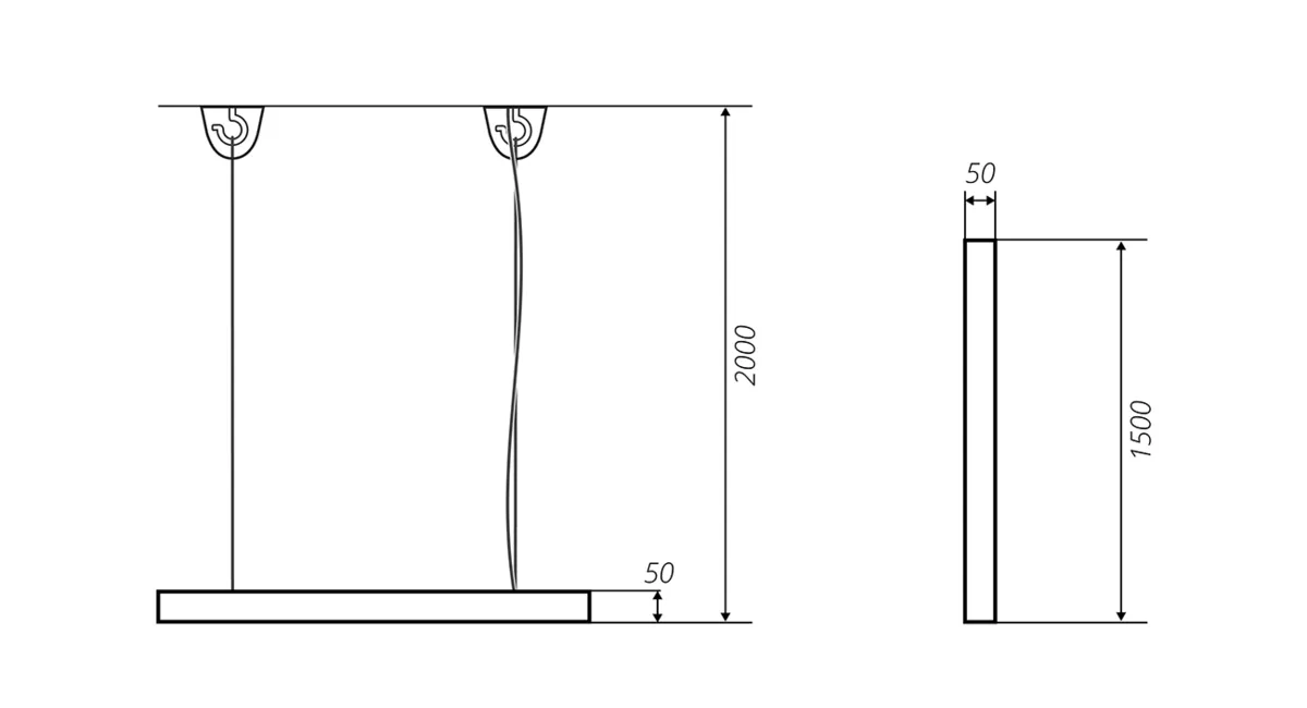 Габаритный чертёж DL-LINEA 1500-50-50-45