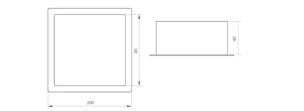 Габаритный чертёж ГРИЛЬЯТО DL-PIXEL-100-20-3