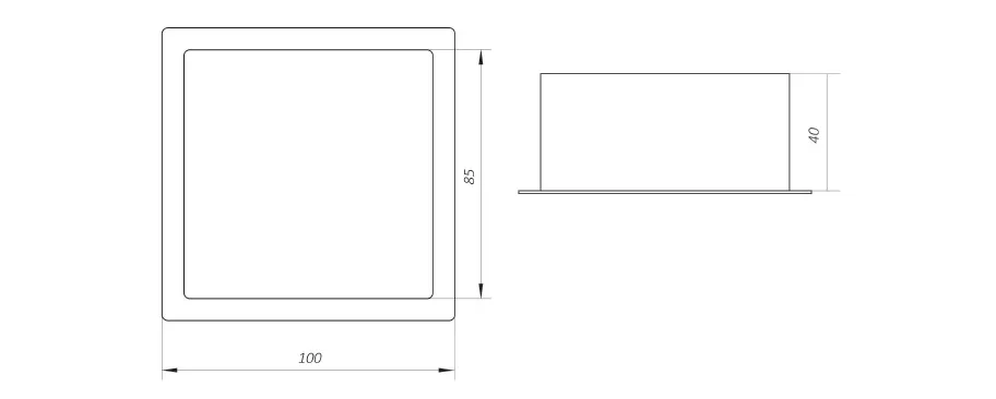 Габаритный чертёж ГРИЛЬЯТО DL-PIXEL-100-40-6