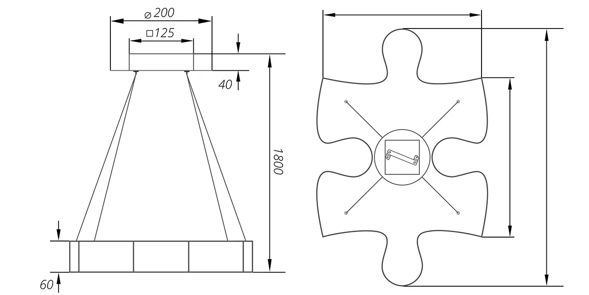 Габаритный чертёж DL-PUZZLE 200-60