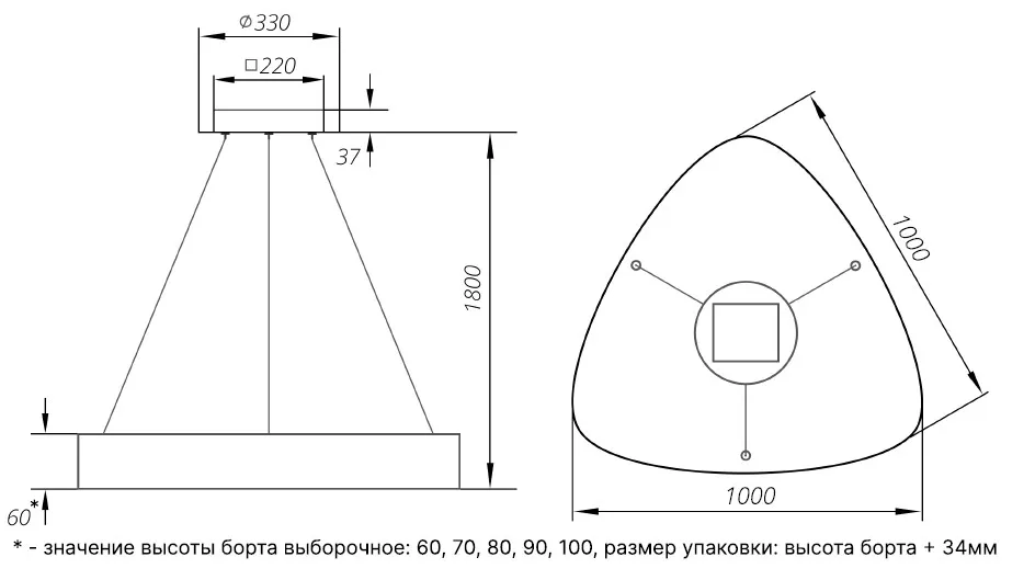 Габаритный чертёж DL-FULL ROTOR 1000-60