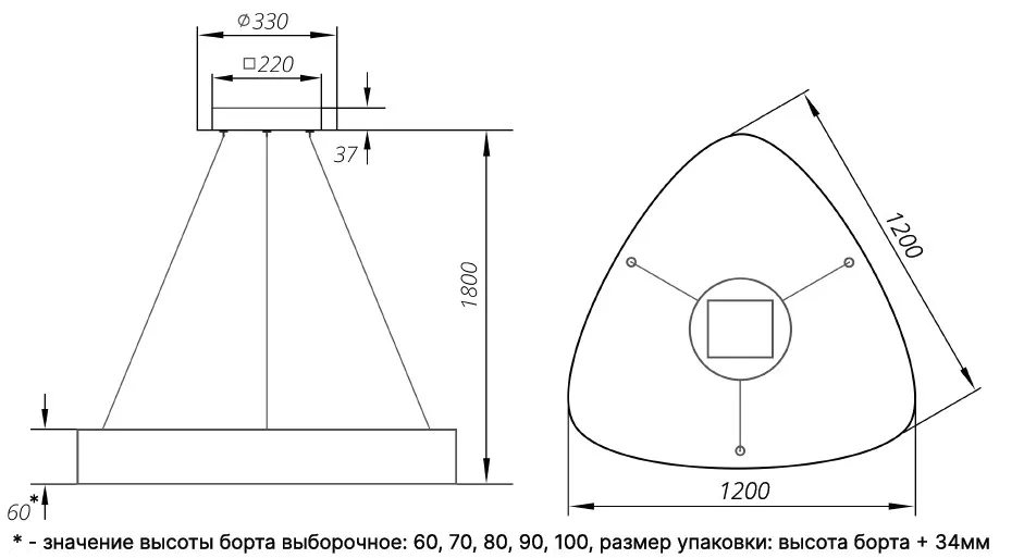 Габаритный чертёж DL-FULL ROTOR 1200-60