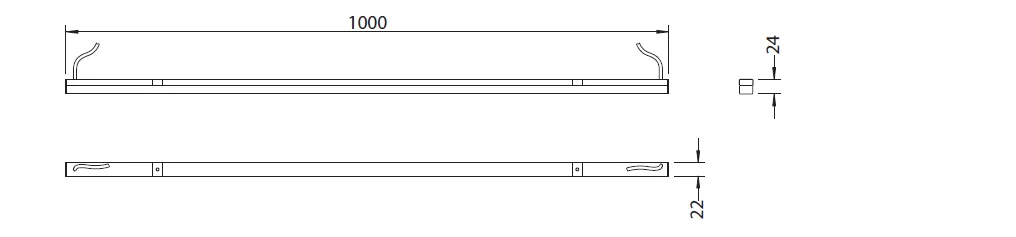 Габаритный чертёж DL-New-Line-Graphite-White-1000-12-DMX