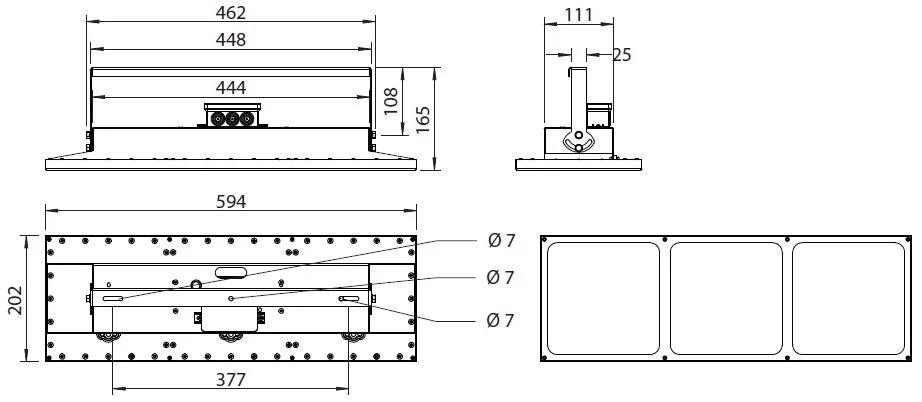 Габаритный чертёж Prom-PX3-Glass